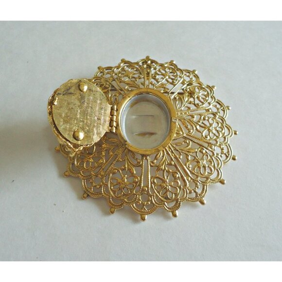 Vintage Brooch Perfume Holder & Cameo Scarf Clip - Picture 3 of 7